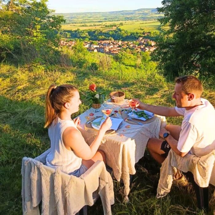 Soirée pique-nique étoilée romantique dans les vignes
